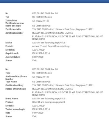 ASUS ZenFone 7 NCC, TUV लिस्टिंग में 6.7 इंच का डिस्प्ले, 512GB स्टोरेज, 5,000mAh की बैटरी, 30W चार्जिंग आदि का पता चलता है