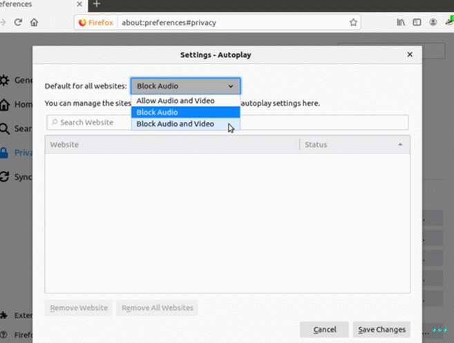 Firefox 69 automatically blocks autoplay of audio by default—but यदि आप सेटिंग्स में जा सकते हैं और सभी वीडियो के ऑटोप्ले को रोक सकते हैं यदि  you like.